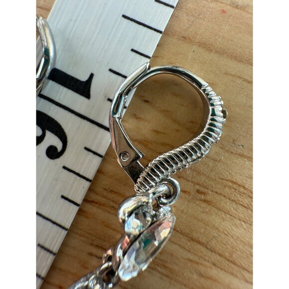 Givenchy Silver-Tone Pavé Crystal Open Pear Linear Drop Earrings - Picture 13 of 16